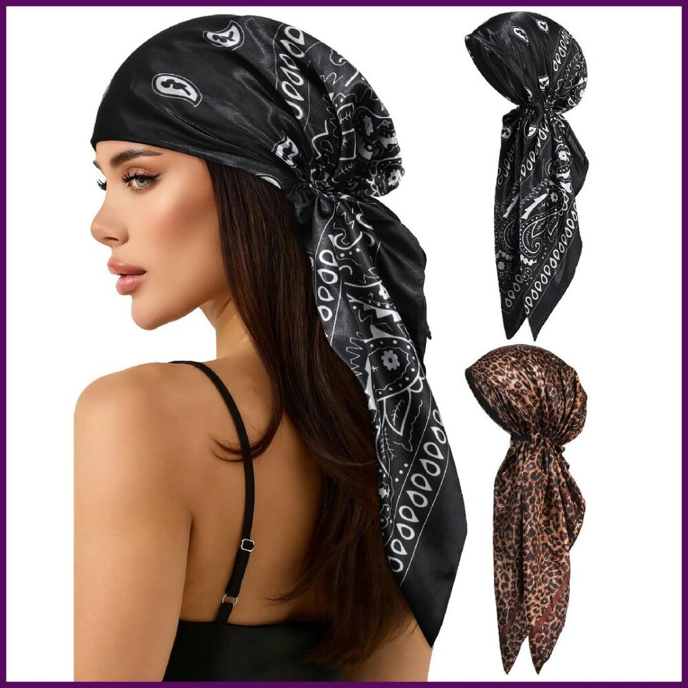 Soft Polyester Head Wrap 2-Pack For Chemo Patient… - image 1